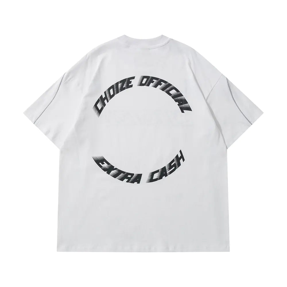 Y2K Oversized Reflective Strip T-Shirt for Men - No Halo Co.