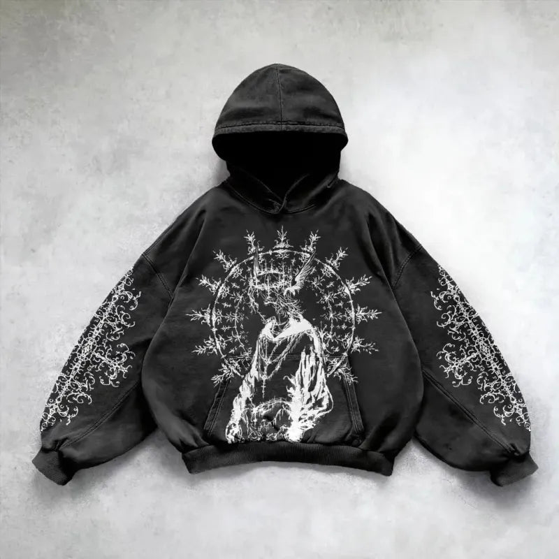 Hip Hop Y2K Printed Hoodie - No Halo Co.