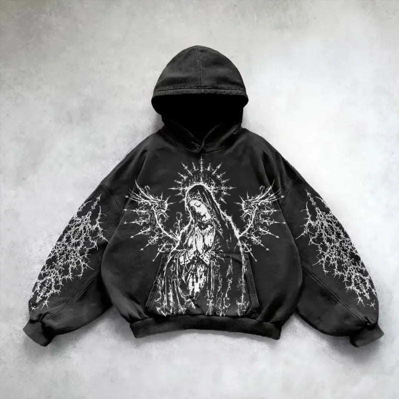 Hip Hop Y2K Printed Hoodie - No Halo Co.