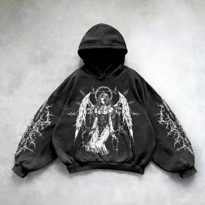 Hip Hop Y2K Printed Hoodie - No Halo Co.