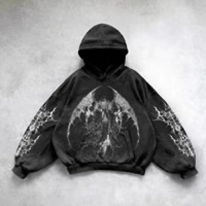 Hip Hop Y2K Printed Hoodie - No Halo Co.