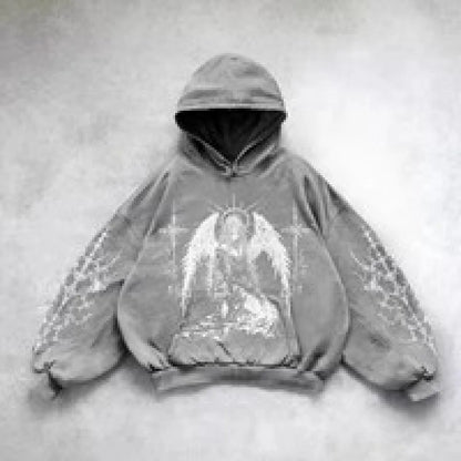 Hip Hop Y2K Printed Hoodie - No Halo Co.