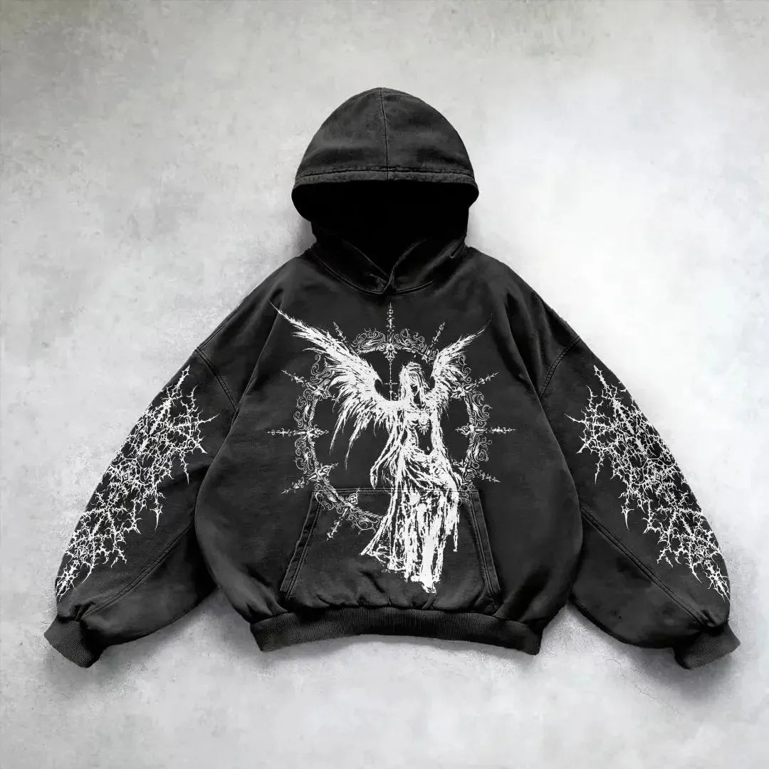 Hip Hop Y2K Printed Hoodie - No Halo Co.