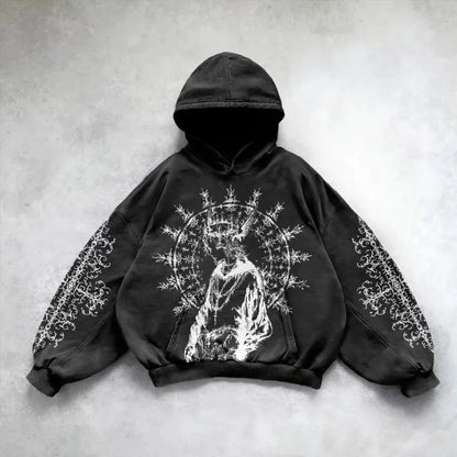 Hip Hop Y2K Printed Hoodie - No Halo Co.