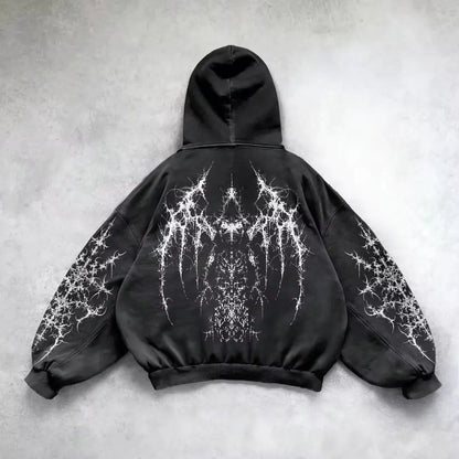 gothic print washable hoodie Man New - No Halo Co.