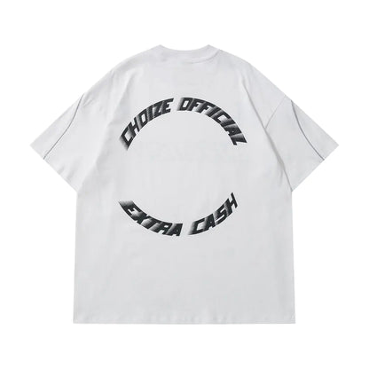 Y2K Oversized Reflective Strip T-Shirt for Men - No Halo Co.