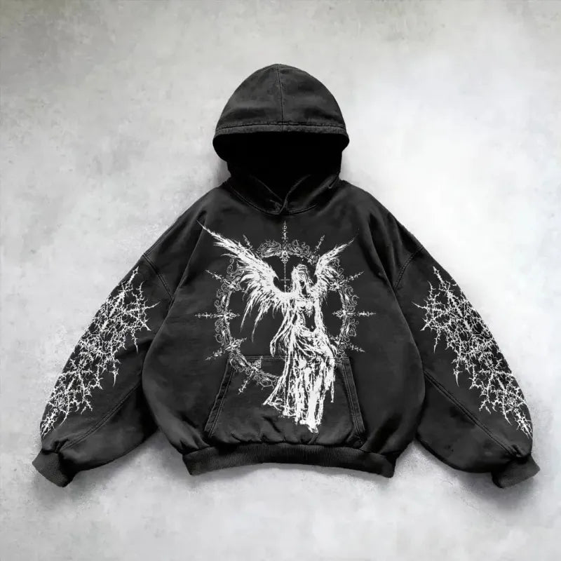 Hip Hop Y2K Printed Hoodie - No Halo Co.