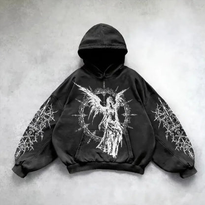 Hip Hop Y2K Printed Hoodie - No Halo Co.