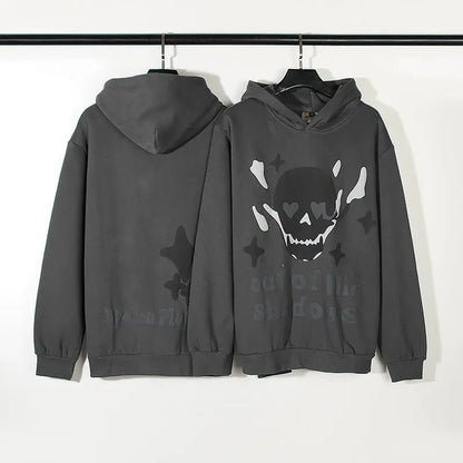 American Retro Flame Skull Star Hoodie for Men & Women - No Halo Co.