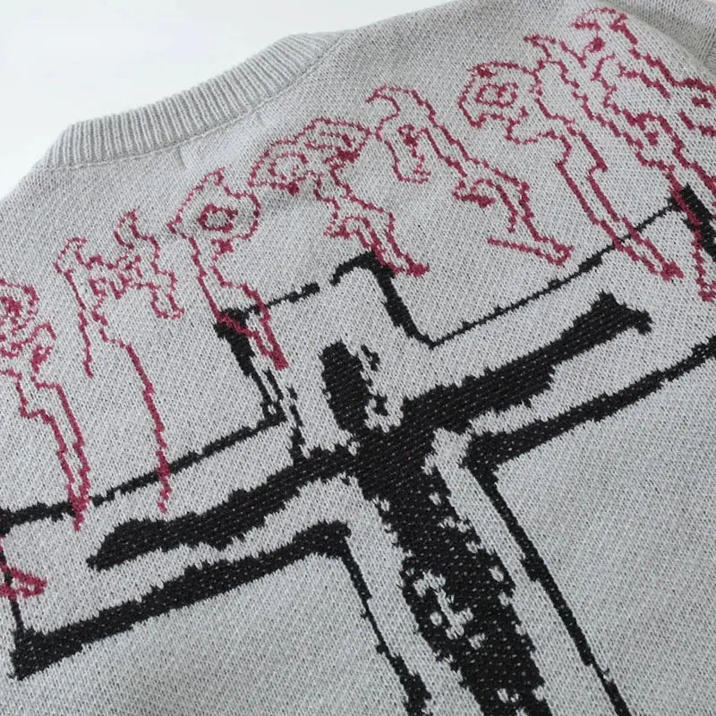 Y2K Grunge Vintage Ripped Knit Sweaters Streetwear - No Halo Co.
