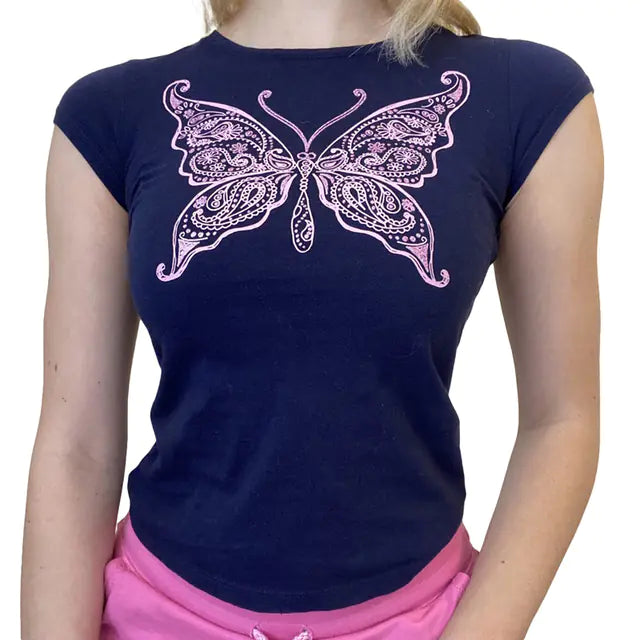 Women's Y2K Slim Fit Casual Short Sleeve T-Shirt