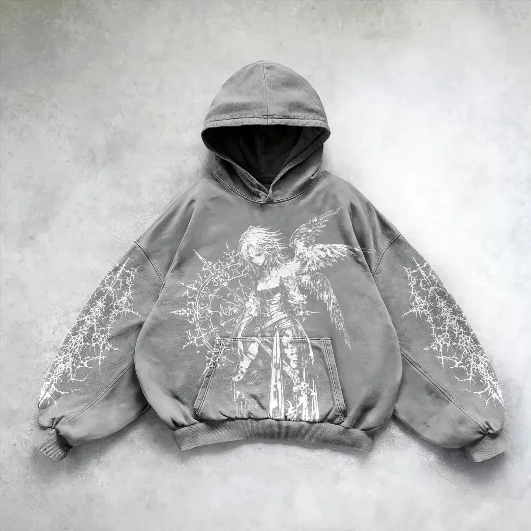 Hip Hop Y2K Printed Hoodie - No Halo Co.