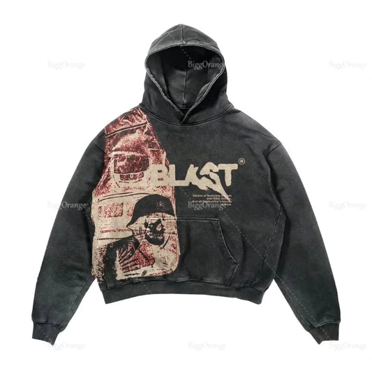 Men's Skull Print Hoodie - No Halo Co.