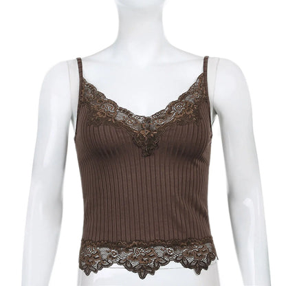 Lace Cut Y2K E-Girls Fairy Style Rib Knit Tank Top Project 01