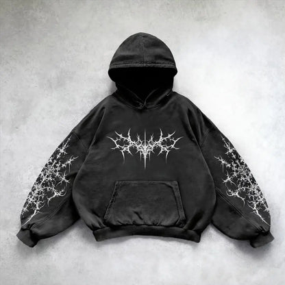 gothic print washable hoodie Man New - No Halo Co.