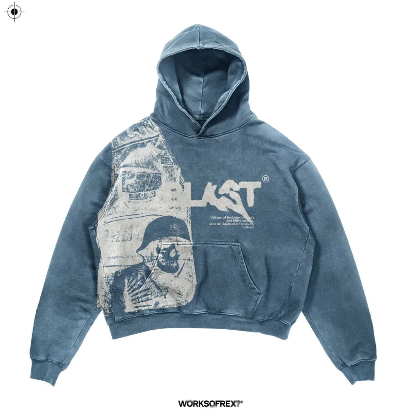 Men's Skull Print Hoodie - No Halo Co.