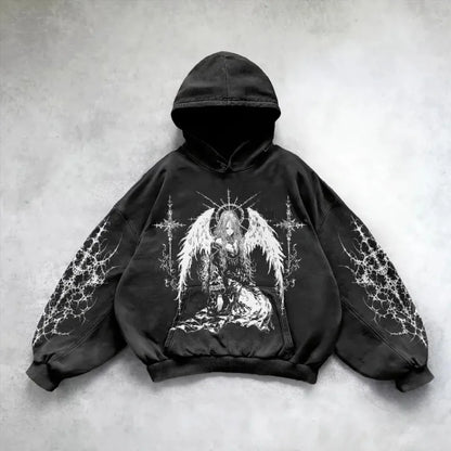 Hip Hop Y2K Printed Hoodie - No Halo Co.